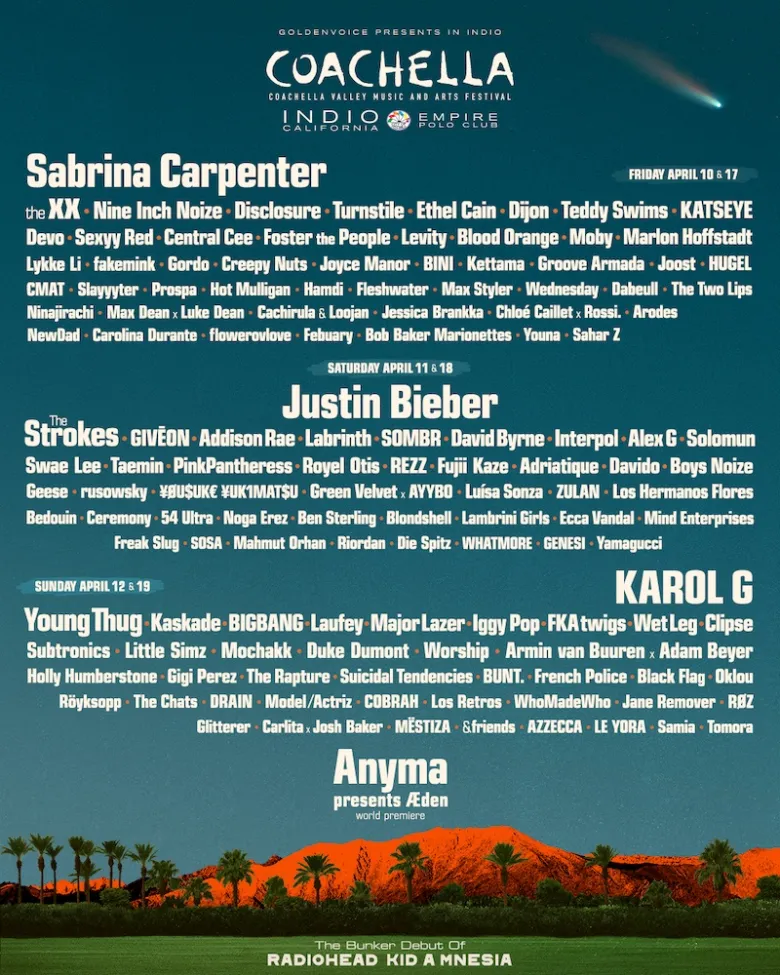 Coachella festival lineup poster